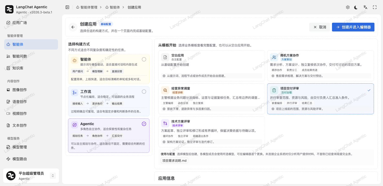 从 Agentic 协作模板开始